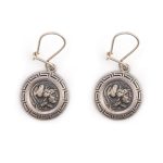 Athena Coin Dangle Earrings - 925 Sterling Silver
