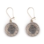 Athena Coin Dangle Earrings - 925 Sterling Silver - Image 3