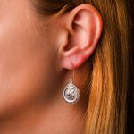 Athena Coin Dangle Earrings - 925 Sterling Silver - Image 2