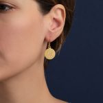Phaistos Disk Earrings - Sterling Silver and Gold Plated - Image 2