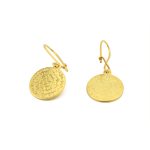 Phaistos Disk Earrings - Sterling Silver and Gold Plated - Image 3