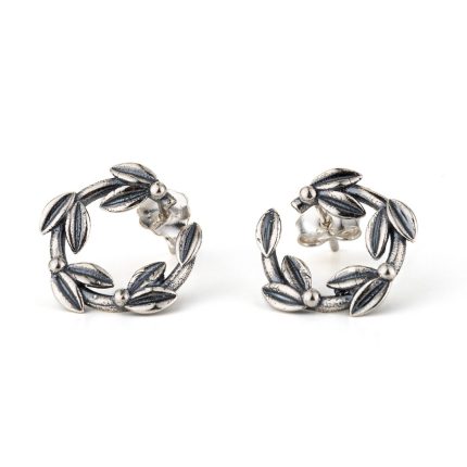 Olive Branch Stud Earrings - 925 Sterling Silver