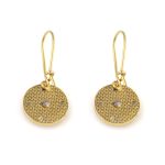 Round Byzantine Earrings with CZ - Sterling Silver and Gold Plated