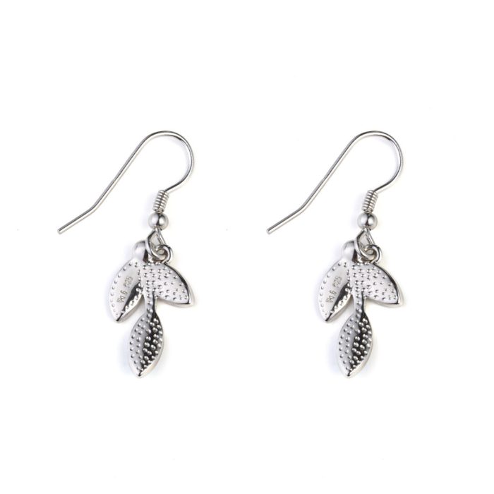 Leaf Opal Dangle Earrings - 925 Sterling Silver - Image 2