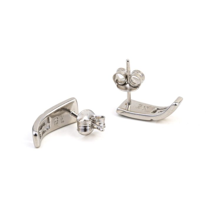 Curvy Opal Stud Earrings - 925 Sterling Silver - Image 3