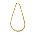 Byzantine Necklace with Zircon - Sterling Silver Gold Plated