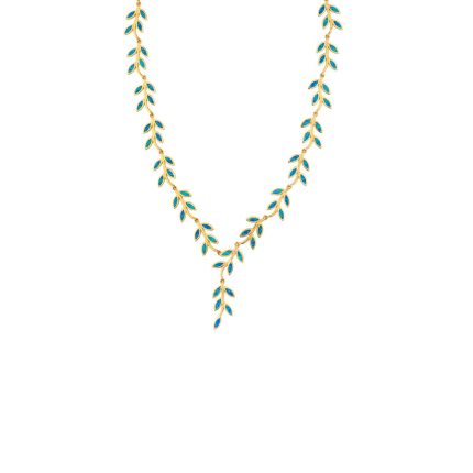 Opal Olive Tree Branch Leaf Necklace