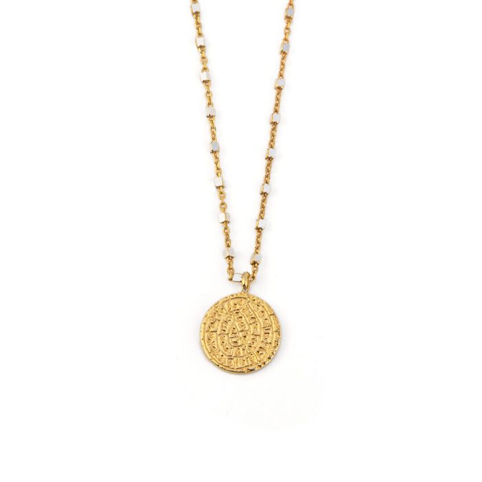 Phaistos Disc Necklace 925 Sterling Silver and Gold Plated - Image 1