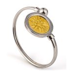 Vergina Sun Hinge Bracelet - 925 Sterling Silver and Gold Plated - Image 2