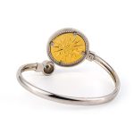 Vergina Sun Hinge Bracelet - 925 Sterling Silver and Gold Plated - Image 3