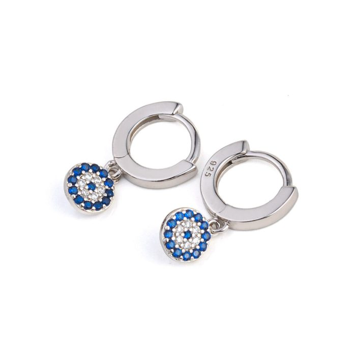 Eye Hoop Earrings - 925 Sterling Silver - Image 1
