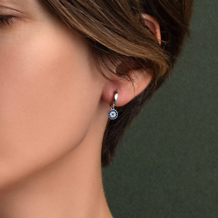 Eye Hoop Earrings - 925 Sterling Silver - Image 2