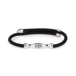Evil Eye Caoutchouc Bracelet – 925 Sterling Silver