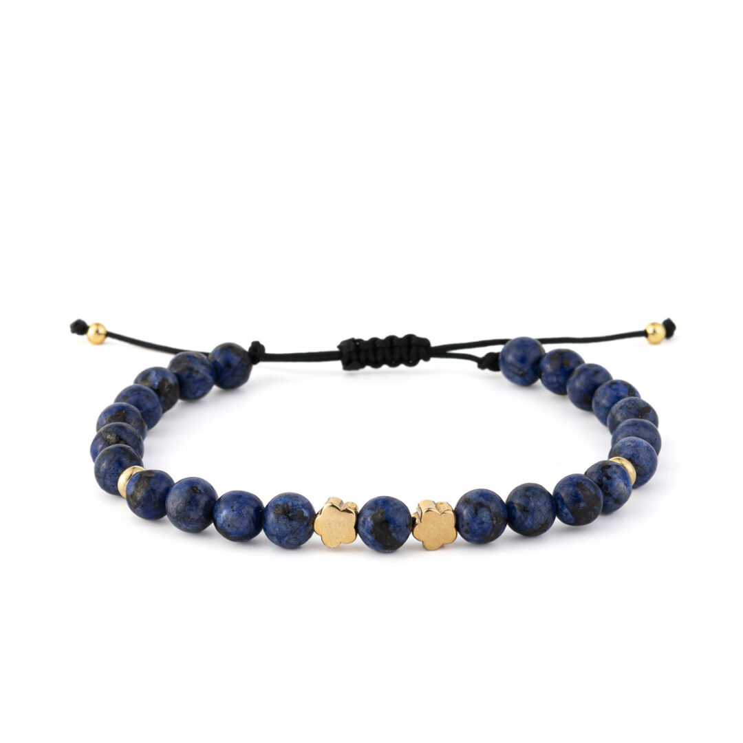 MO-B-02994009b Star Bracelet with Lapis Lazuli – 925 Sterling Silver and Gold Plated