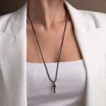 Black Cross Cord Necklace