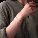 Blue White Eye Bracelet with Cross - 14k Gold - Image 2