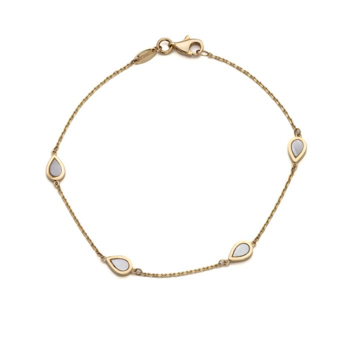 Teardrop Mother of Pearl Bracelet - 14k Gold - Image 1