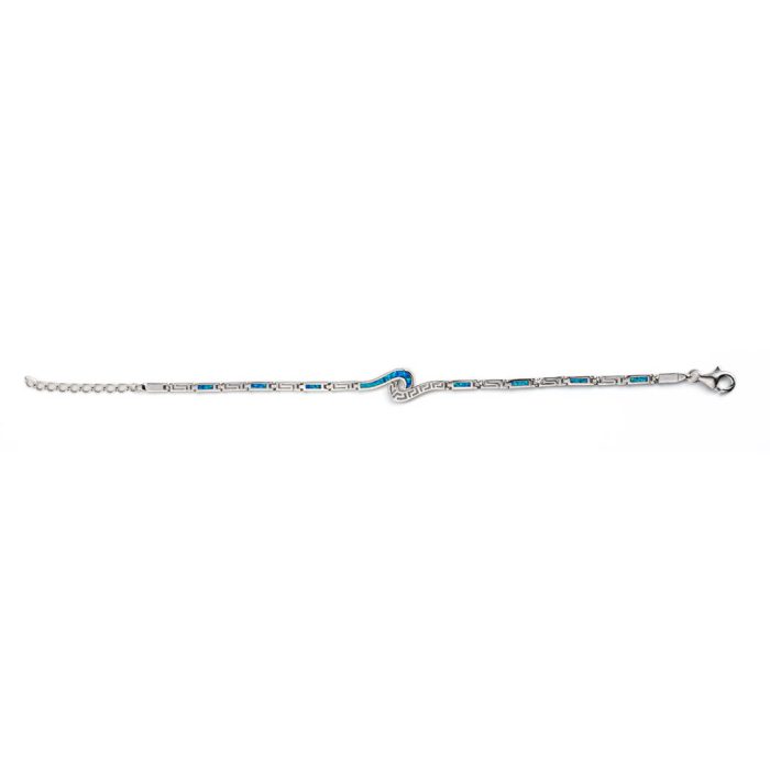 Meander Bracelet – 925 Sterling Silver with Opal - Image 2