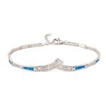 Meander Bracelet – 925 Sterling Silver with Opal
