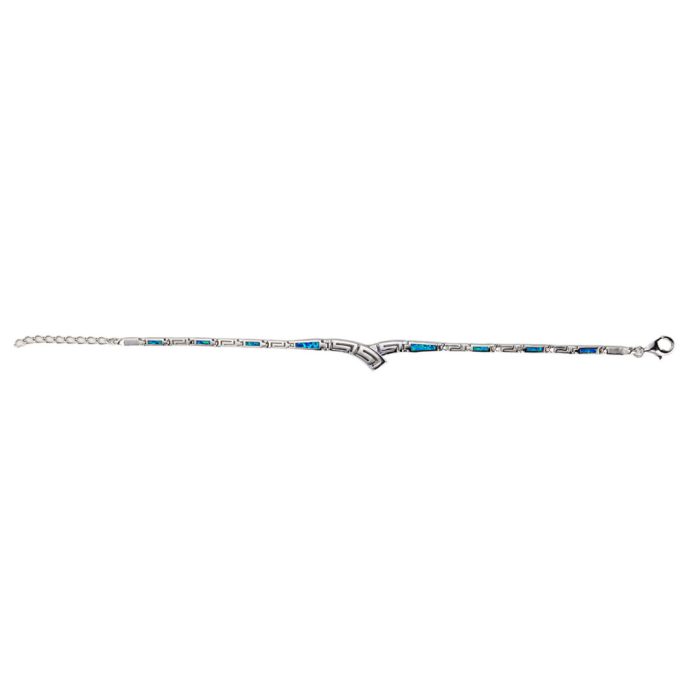 Meander Bracelet – 925 Sterling Silver with Opal - Image 2