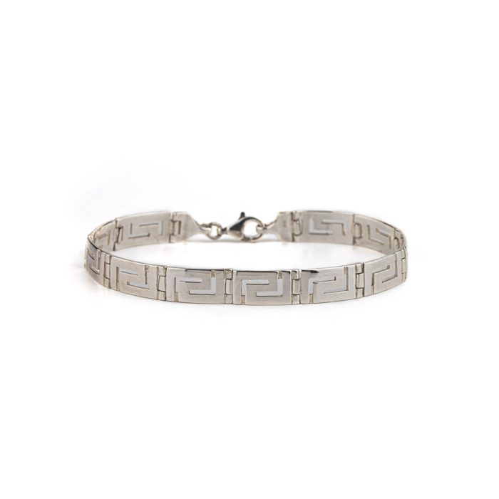 Greek Key Link Bracelet – 925 Sterling Silver - Image 8