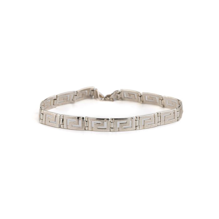 Greek Key Link Bracelet – 925 Sterling Silver - Image 11