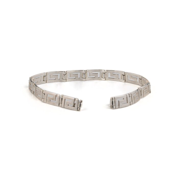 Greek Key Link Bracelet – 925 Sterling Silver - Image 13
