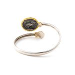 Athena Coin Hinge Bracelet - 14K Gold and 925 Sterling Silver - Image 3