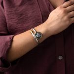 Athena Coin Hinge Bracelet - 14K Gold and 925 Sterling Silver - Image 2
