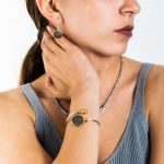 Βραχιόλι Ανοικτό με τον Ήλιο της Βεργίνας – Χρυσό 14κ και Ασήμι - Image 3
