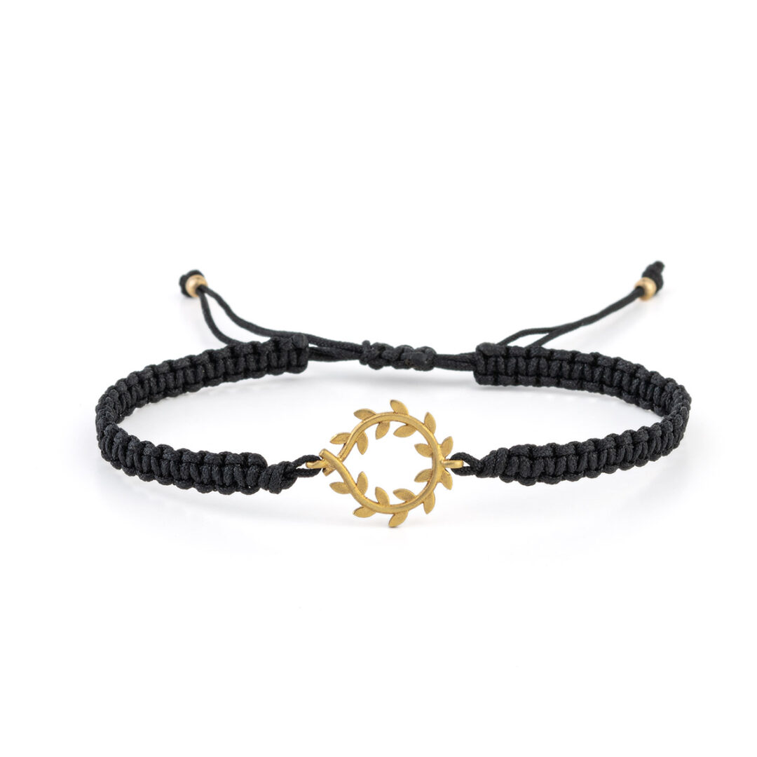 OW-BR-06484042 Olive Wreath Macrame Bracelet - 14K Gold - Image 1