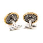 Alexander the Great Cufflinks - 14k Gold and Sterling Silver - Image 4