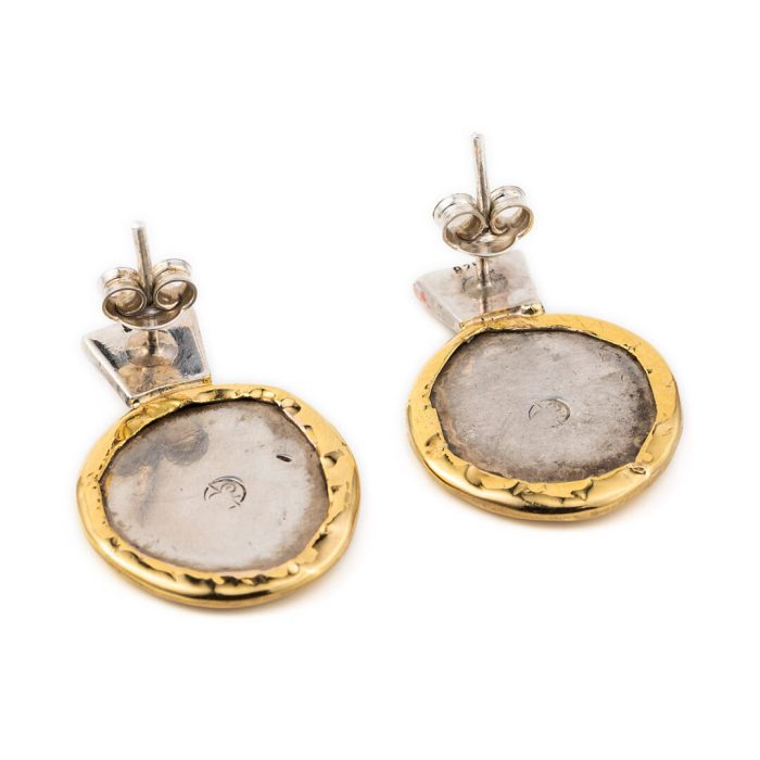 14K Gold Sterling Silver Goddess Athena Earrings - Image 4