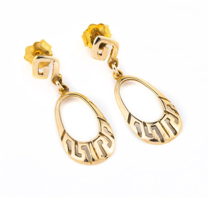 14k Gold Meander Earrings - Image 1