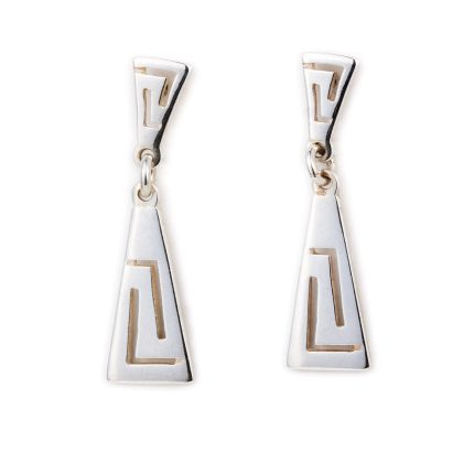 Sterling Silver Dangle Meander Earrings