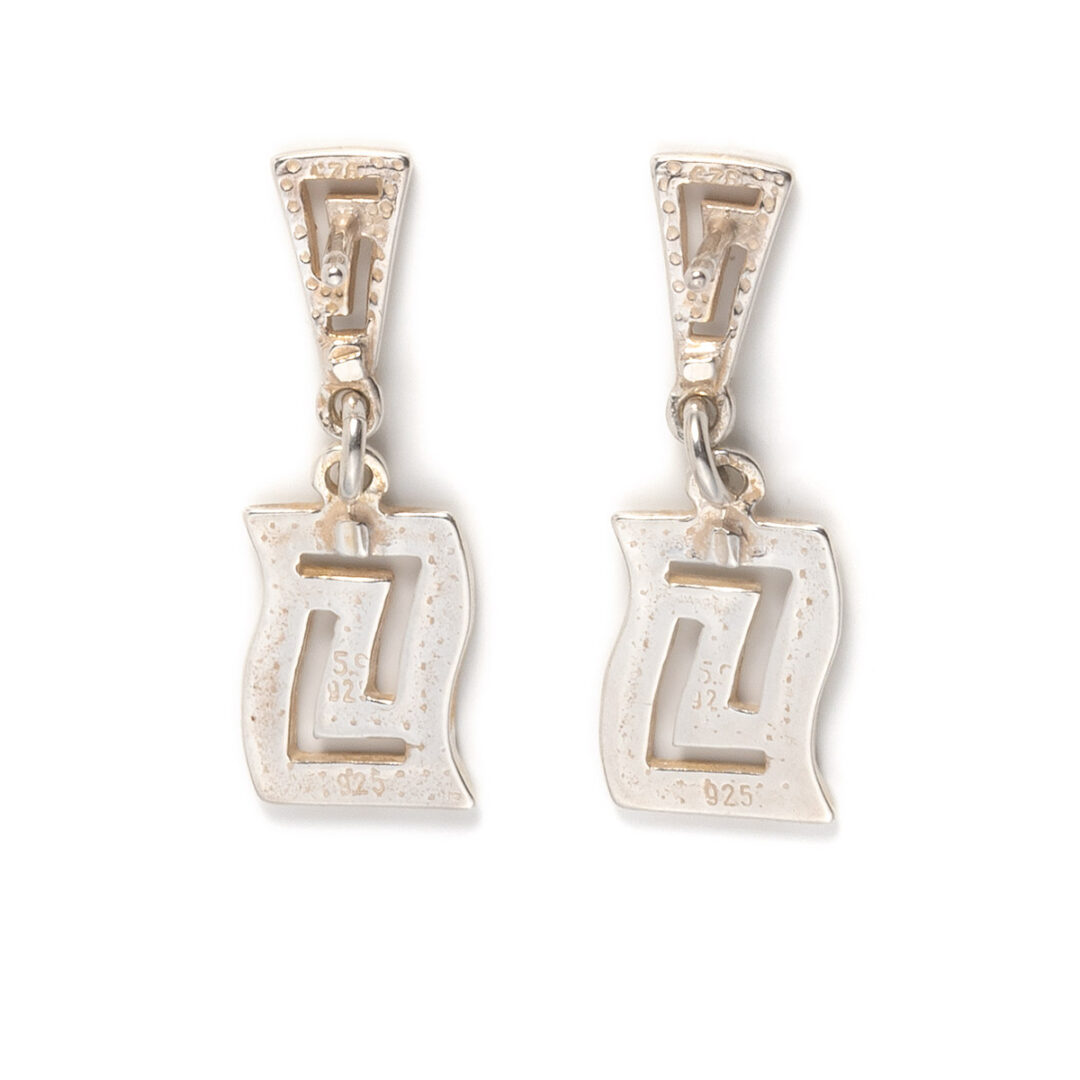 OW-E-1807b Greek Key Meander Dangle Earrings - Image 2