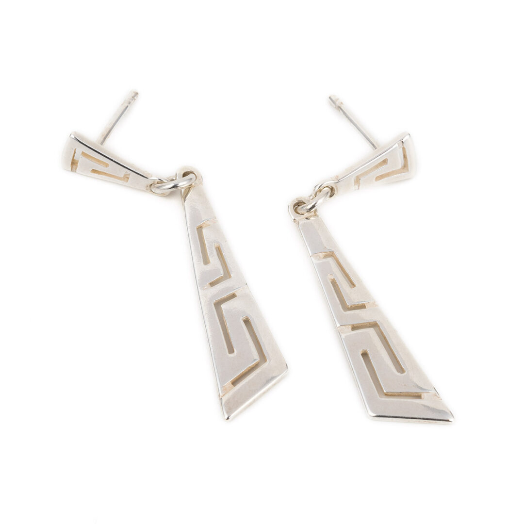 OW-E-1810 Greek Key Dangle Earrings - Image 1