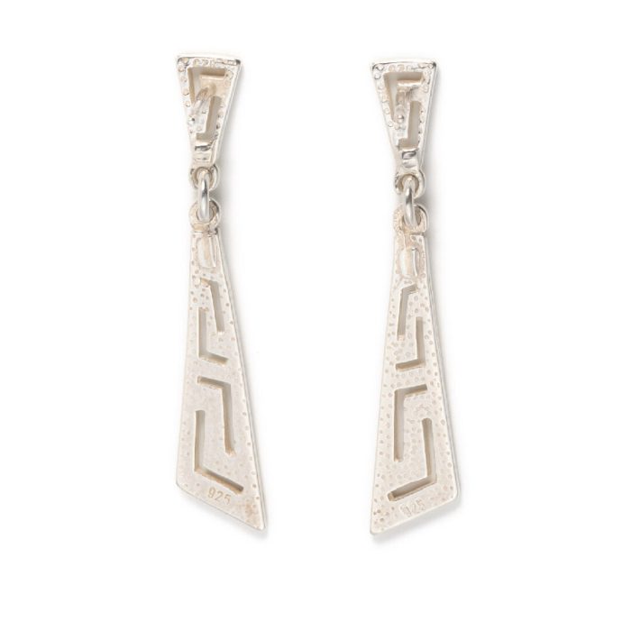 Greek Key Dangle Earrings - Image 3