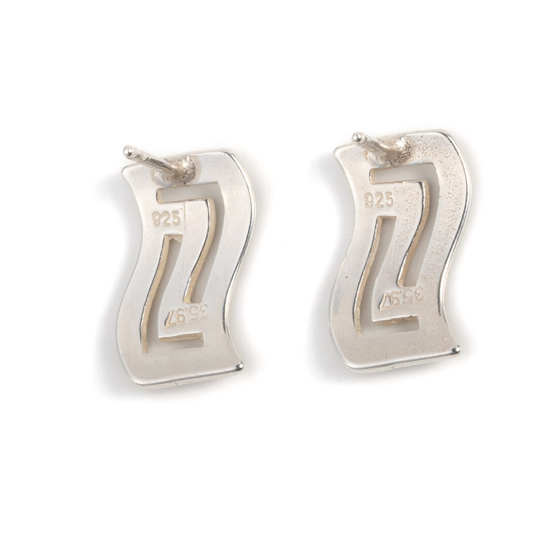 OW-E-1811c Greek Key Stud Earrings - Image 3