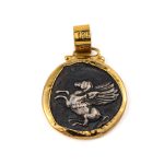 Athena Chalinitis Coin Pendant - 14K Gold 925 Sterling Silver - Image 3