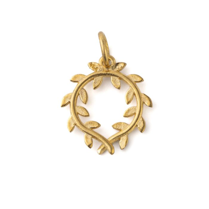 Olive Wreath Pendant - 14K Gold - Image 3