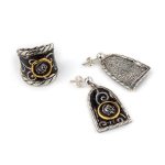 Goddess Athena Earrings - 14K Gold and 925 Sterling Silver - Image 2