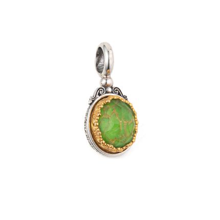 Gerochristo - Iris pendant in Sterling Silver with Green Copper