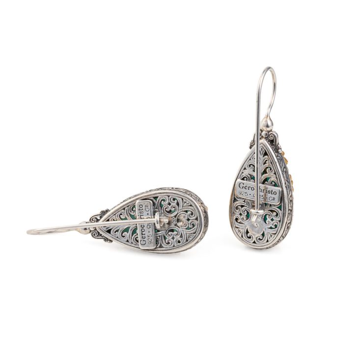Dione teardrop earrings in Sterling silver with Amazonite - Image 4