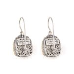 Gerochristo - Dione Τετράγωνα Σκουλαρίκια με Πέρλα - Image 2