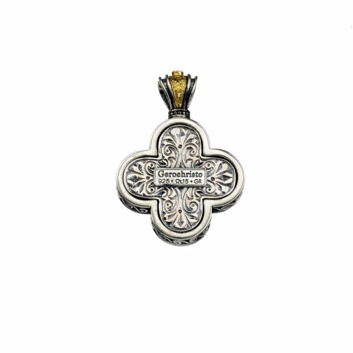Gerochristo - Cross in sterling silver with Gold plated parts and mother of pearl - Image 3