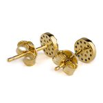 Eye Stud Zircon Earrings with Blue Zircon – Sterling Silver and Gold Plated - Image 3