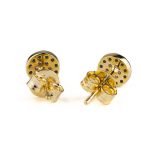 Eye Stud Zircon Earrings with Turquoise Zircon – Sterling Silver and Gold Plated - Image 3