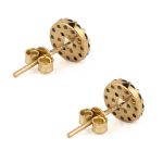 Evil Eye Round Stud Earrings – 9K Gold - Image 3