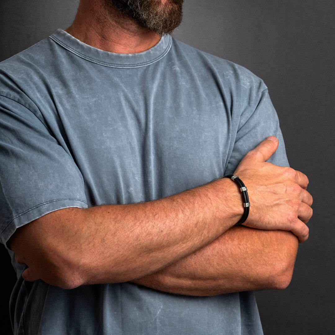 R24-3G-Gm2 Greek Key Bracelet - 925 Sterling Silver Gold Plated - Image 4